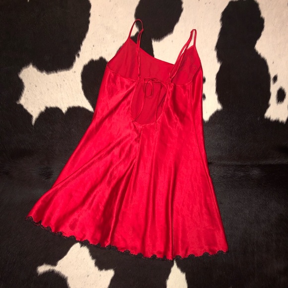 Vintage Y2K Victoria’s Secret red satin low back slip dress - Picture 7 of 10